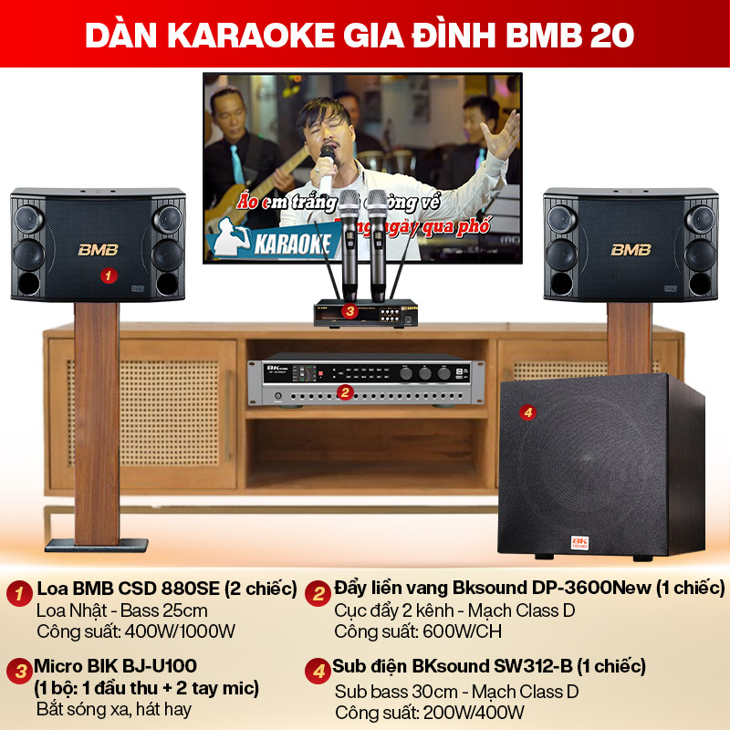 D&agrave;n karaoke gia đ&igrave;nh BMB 20