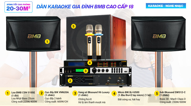 Dàn karaoke gia đình BMB cao cấp 18