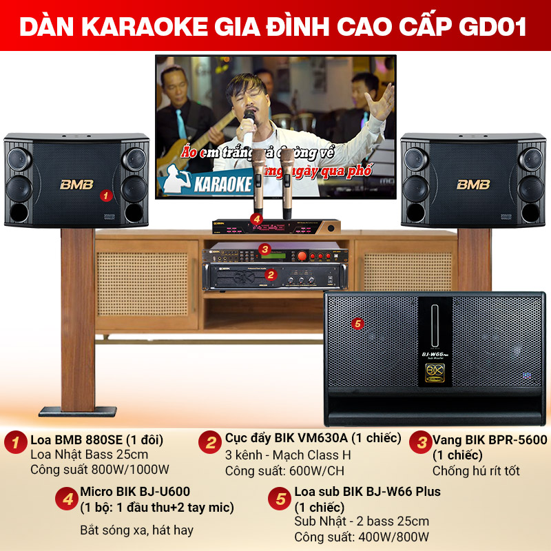 d&agrave;n karaoke gia đ&igrave;nh cao cấp GD01