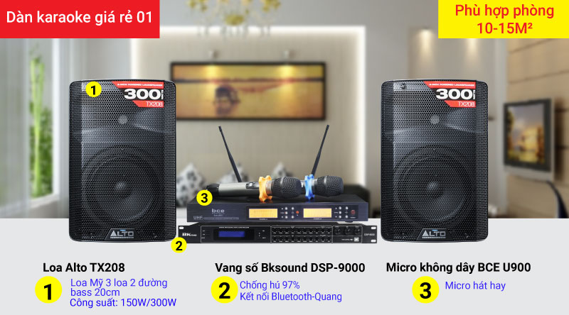Dàn karaoke giá rẻ 01 cấu hình hiện đại, chính hãng