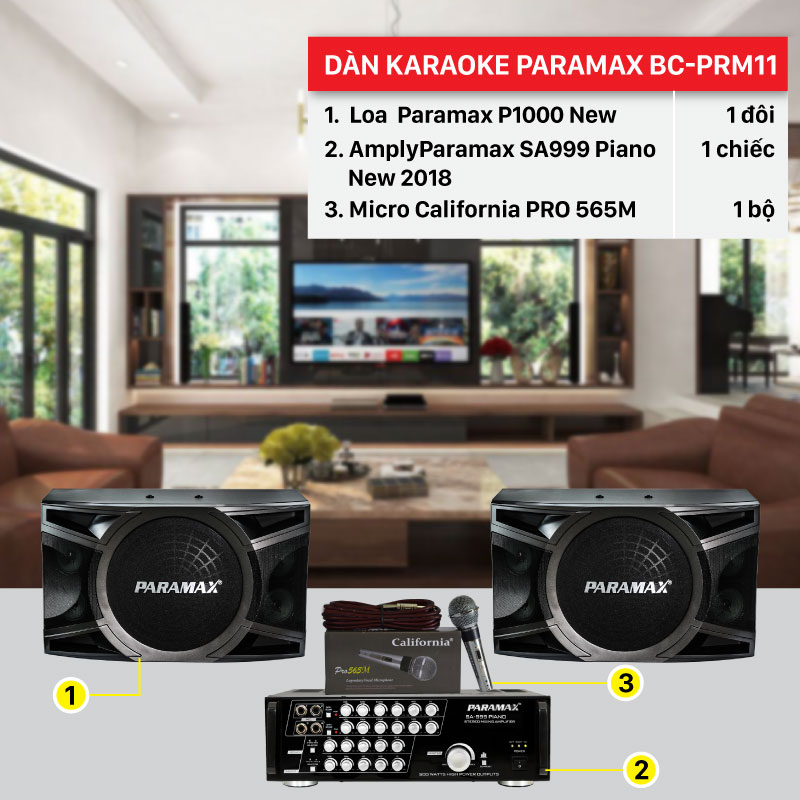 Dàn karaoke Paramax BC-PRM11 cấu hình hiện đại, giá rẻ nhất 