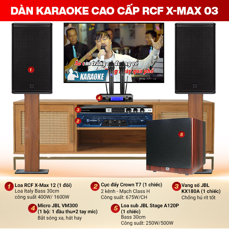 d&agrave;n karaoke cao cấp RCF X-MAX 03