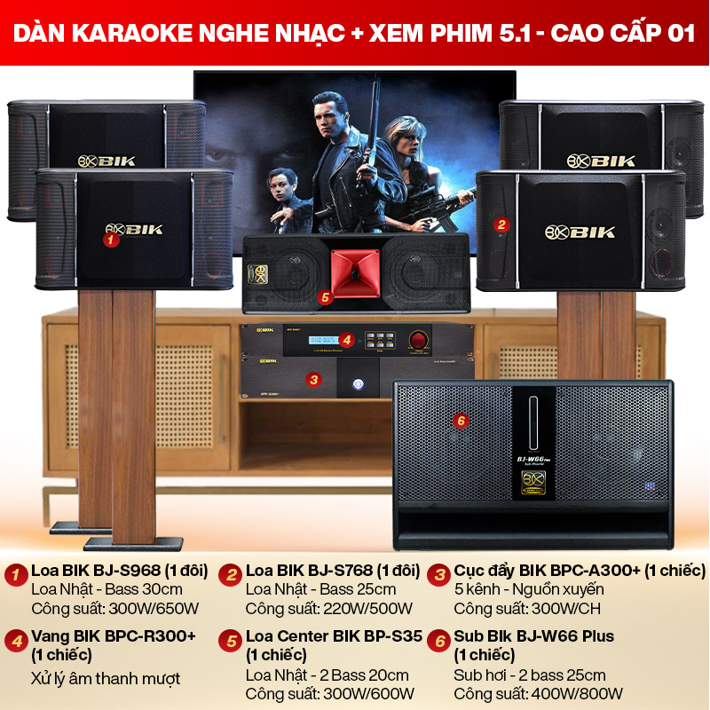 D&agrave;n karaoke nghe nhạc + Xem phim 5.1 - cao cấp 01