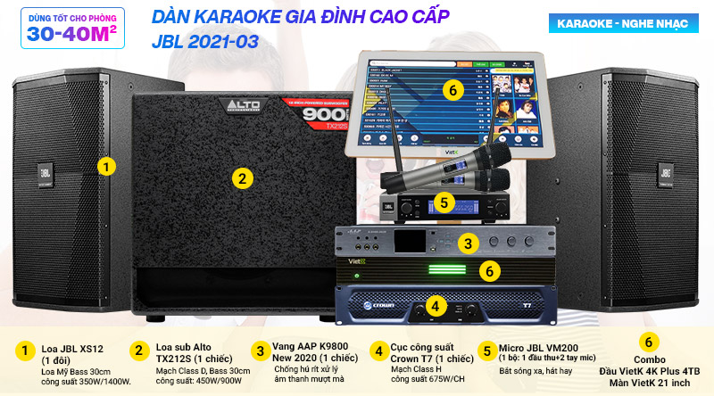Dàn karaoke gia đình cao cấp JBL 2021-03