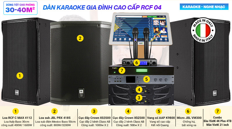 Dàn karaoke gia đình cao cấp RCF 04