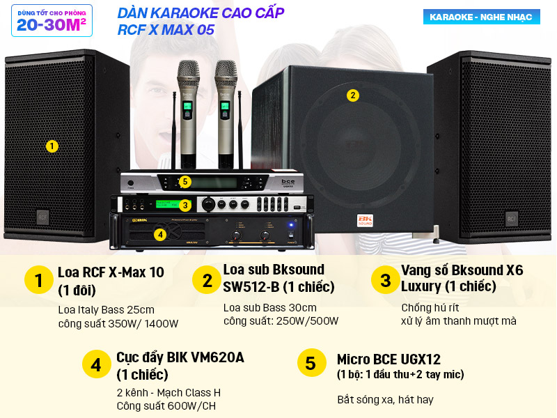 D&agrave;n karaoke cao cấp RCF X-MAX 05