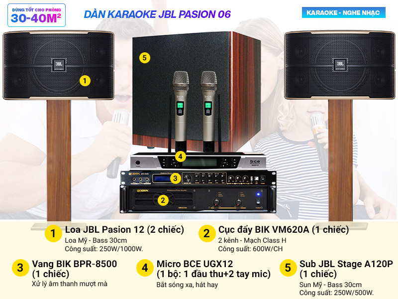 D&agrave;n karaoke JBL Pasion 06