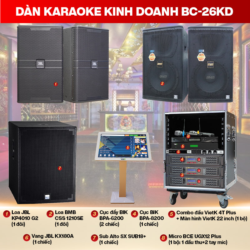 D&agrave;n karaoke kinh doanh BC-26KD