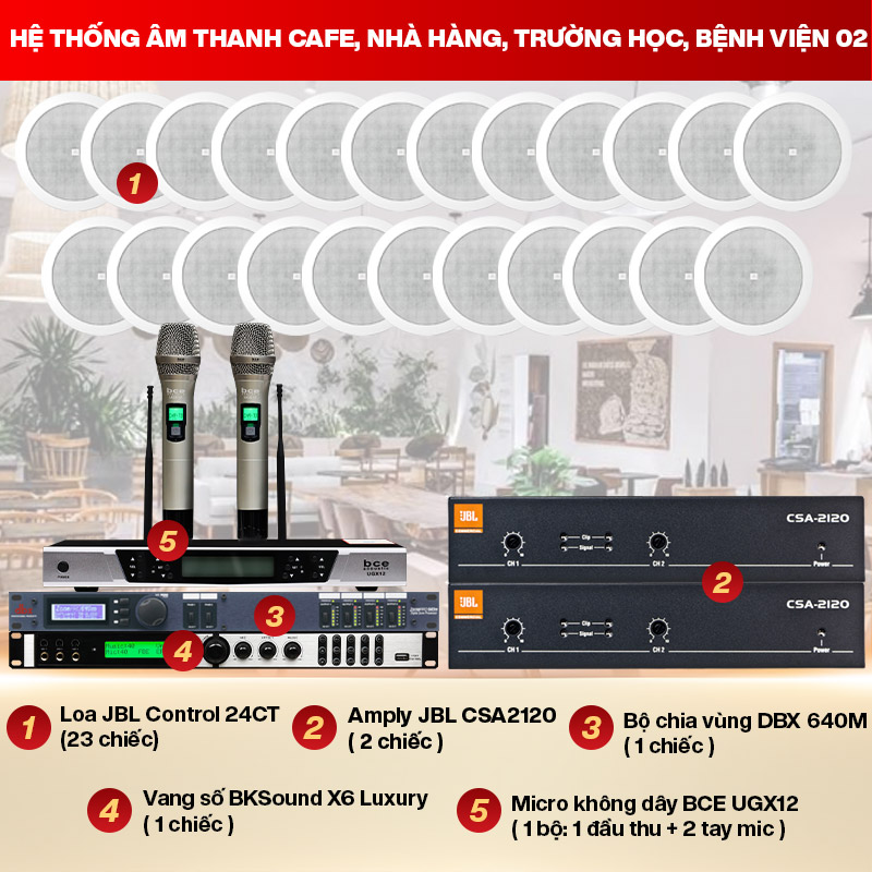 Hệ thống âm thanh cafe, nhà hàng, trường học, bệnh viện 02
