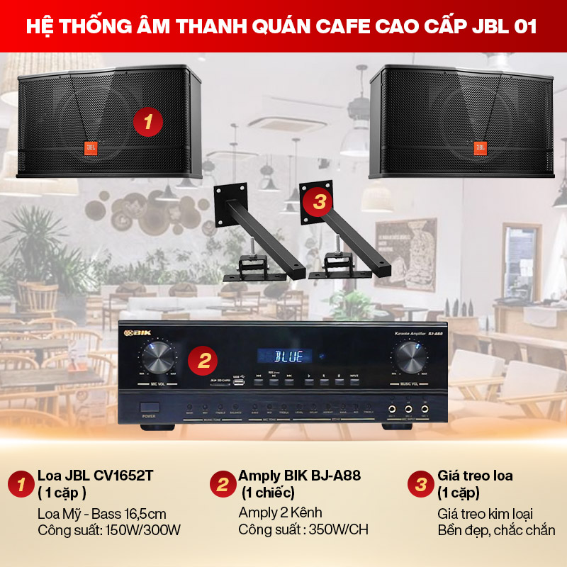 Hệ thống âm thanh Quán cafe cao cấp JBL 01