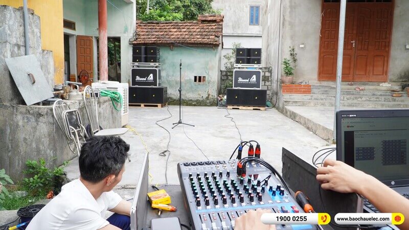 Lắp đặt d&agrave;n Line Array Actpro trị gi&aacute; gần 130&nbsp;triệu cho anh Ho&agrave;n ở H&agrave; Nam (Actpro KR210,&nbsp;Actpro KR28,&nbsp;QD4.13,&nbsp;FP14000,&nbsp;DSP48...)
