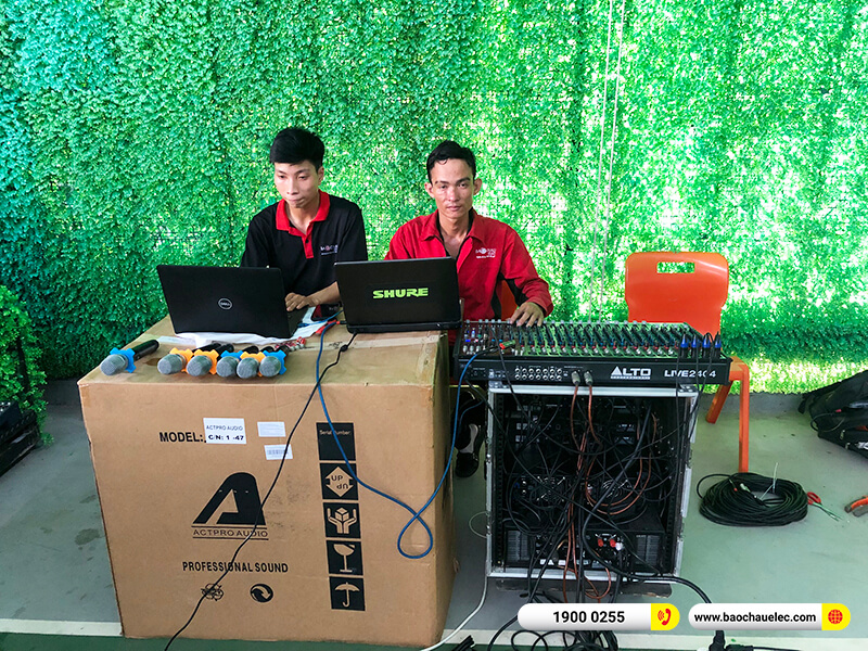 Lắp đặt dàn Line Array Actpro cho công ty TNHH Ngôi trường em ở TPHCM ( Active Actpro A2 Suit từ Neo, BKSound M8, ASD 4080, BLS 12M, MP 2500)