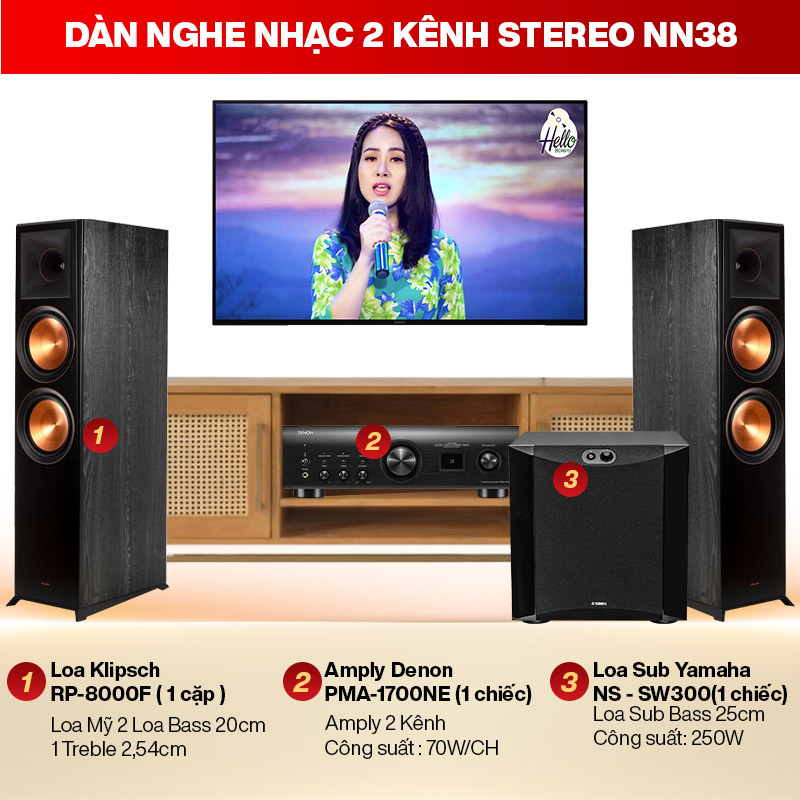 D&agrave;n nghe nhạc cao cấp 2 k&ecirc;nh Stereo NN38