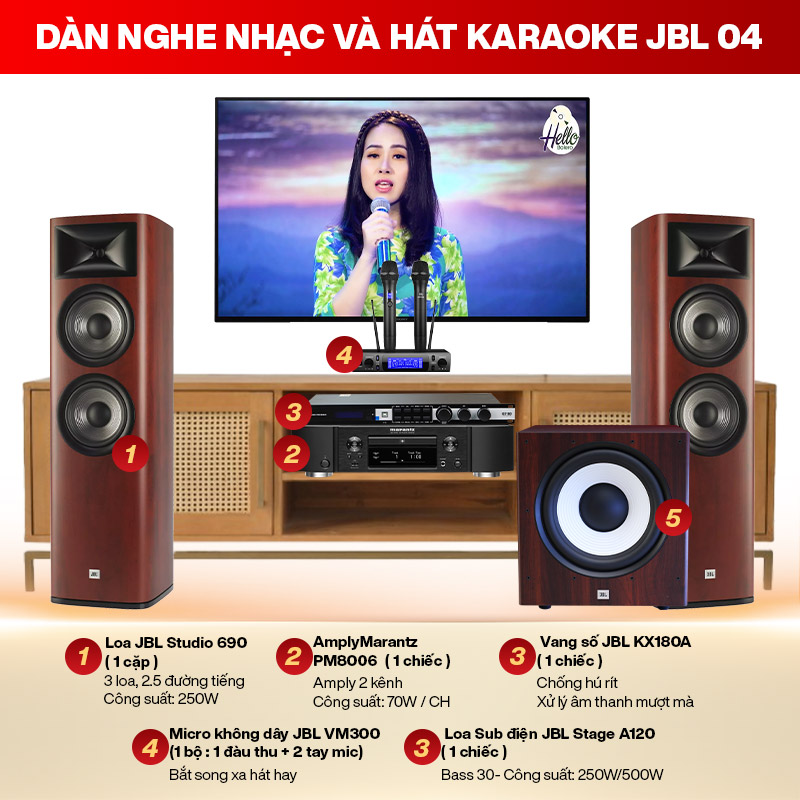 D&agrave;n Nghe nhạc v&agrave; H&aacute;t karaoke JBL 04