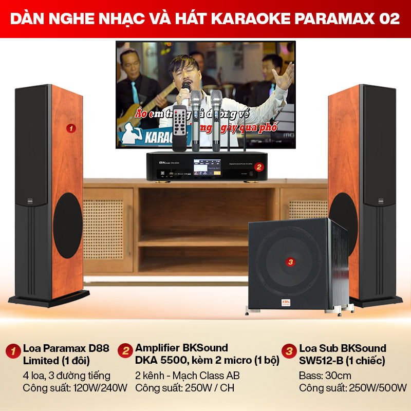 D&agrave;n Nghe nhạc v&agrave; H&aacute;t karaoke Paramax 02