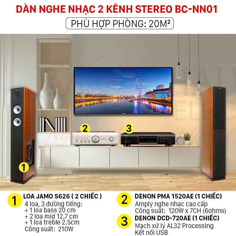 dàn nghe nhạc 2 kênh stereo giá rẻ