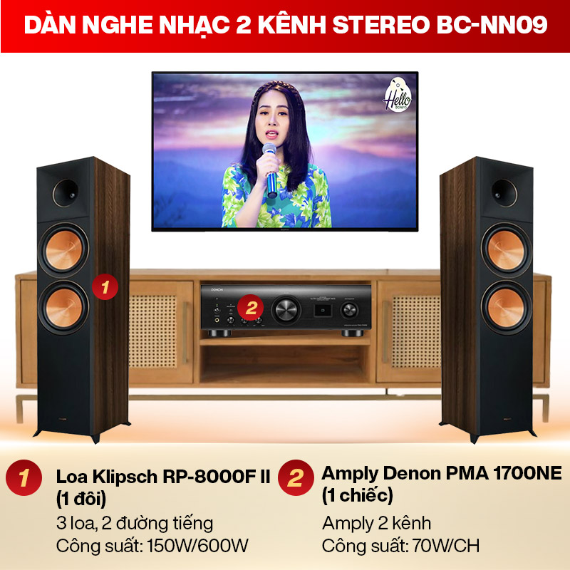 d&agrave;n nghe nhạc 2 k&ecirc;nh Stereo BC-NN09