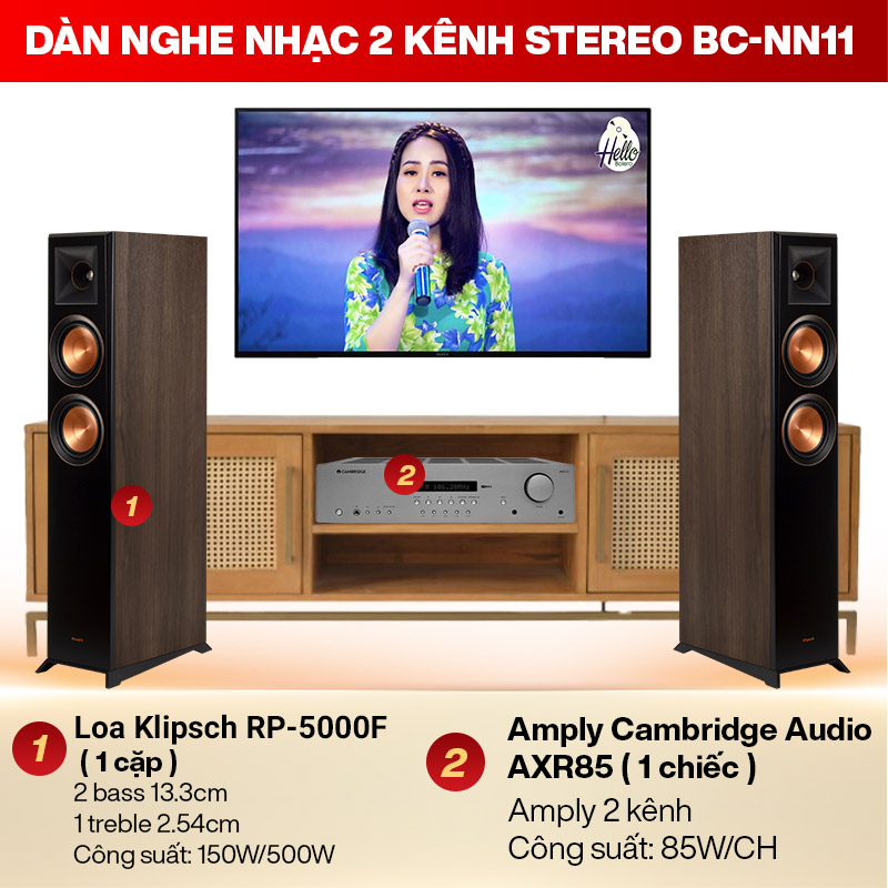 D&agrave;n nghe nhạc 2 k&ecirc;nh Stereo BC-NN11