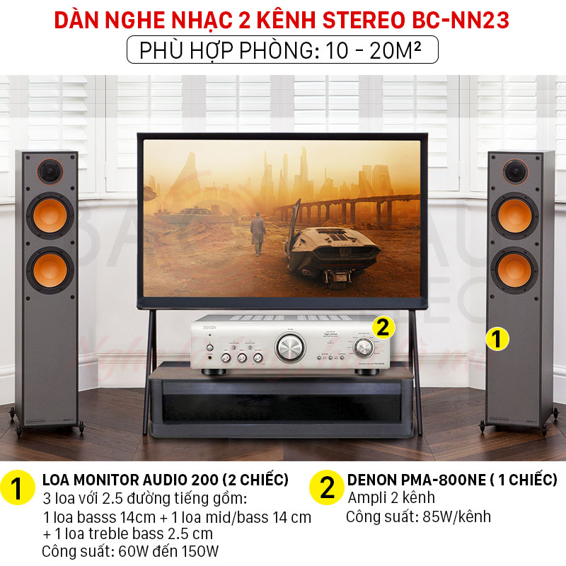 D&agrave;n nghe nhạc 2 k&ecirc;nh Stereo BC-NN23
