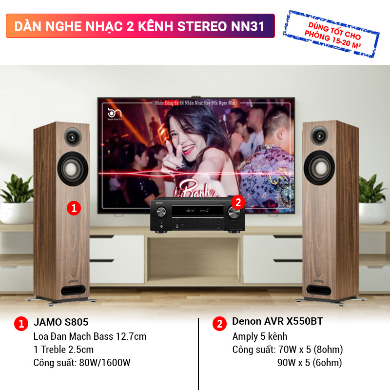 D&agrave;n nghe nhạc 2 k&ecirc;nh Stereo NN31