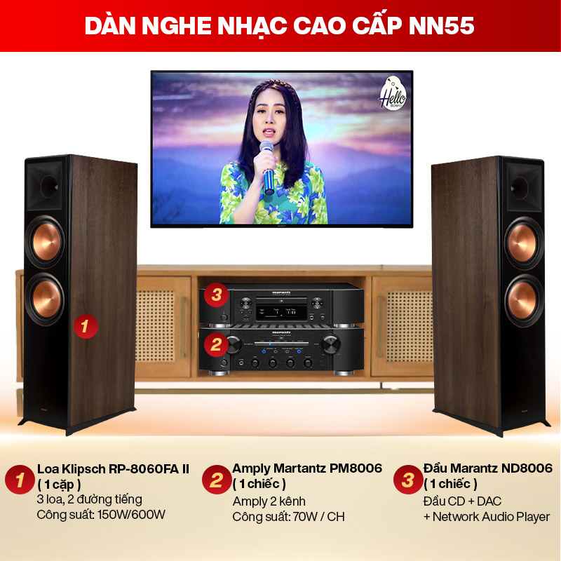 D&agrave;n nghe nhạc 2 k&ecirc;nh Stereo NN55