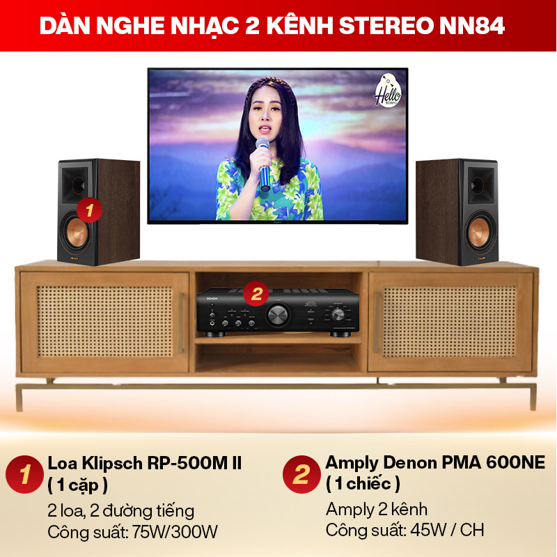 Dàn nghe nhạc 2 kênh Stereo NN84