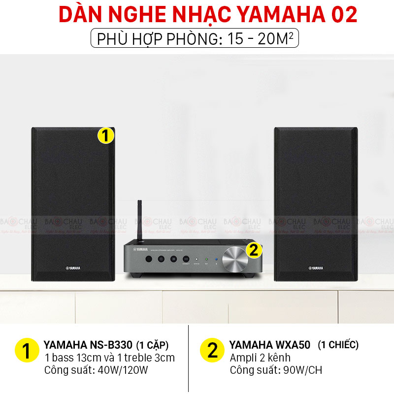 D&agrave;n nghe nhạc Yamaha 02 sử dụng loa nghe nhạc Yamaha NS B330