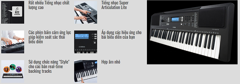 Đ&agrave;n organ Yamaha PSR-E373