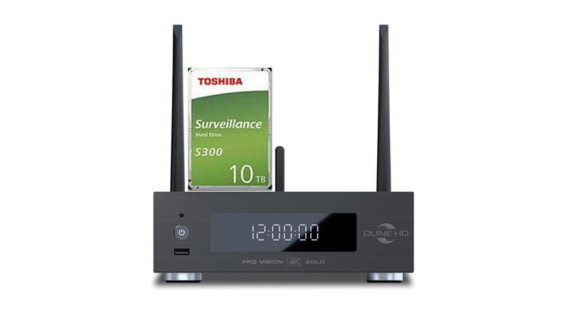 Combo đầu Dune HD Pro Vision 4K Solo v&agrave; ổ Toshiba 10TB S300 