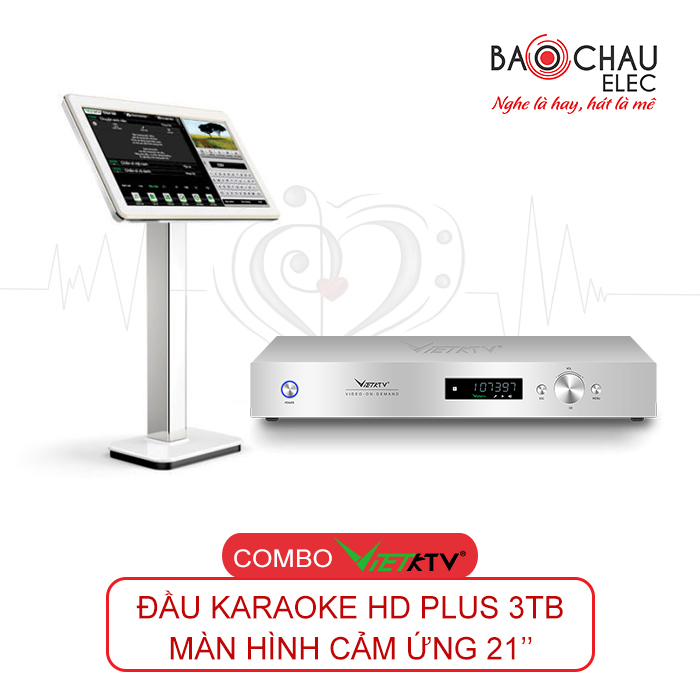 Combo Đầu VietKTV HD Plus 3TB + m&agrave;n h&igrave;nh 21