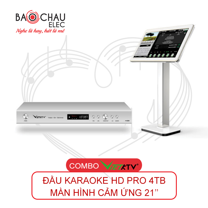 Combo VietKTV HD PRO 4TB + Màn hình 21