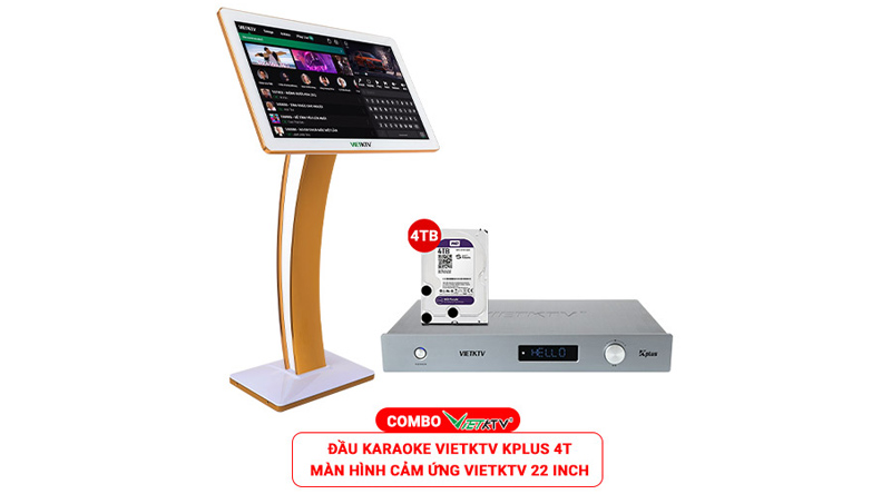 Combo Đầu Việt KTV Plus 4T + M&agrave;n Việt KTV 22 inch