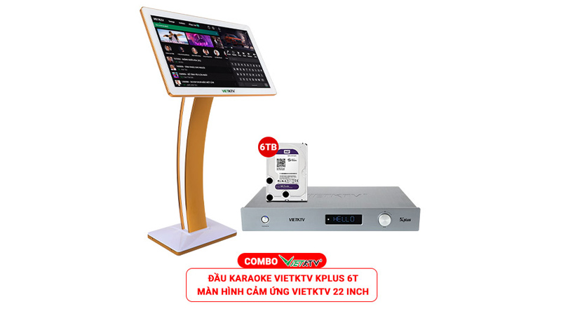 Combo Đầu Việt KTV K-Plus 6T + M&agrave;n Việt KTV 22 inch