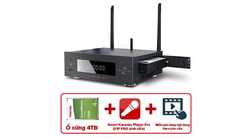 Combo karaoke + xem phim Dune HD Pro Vision 4K Solo (All in one) – HDD 4TB