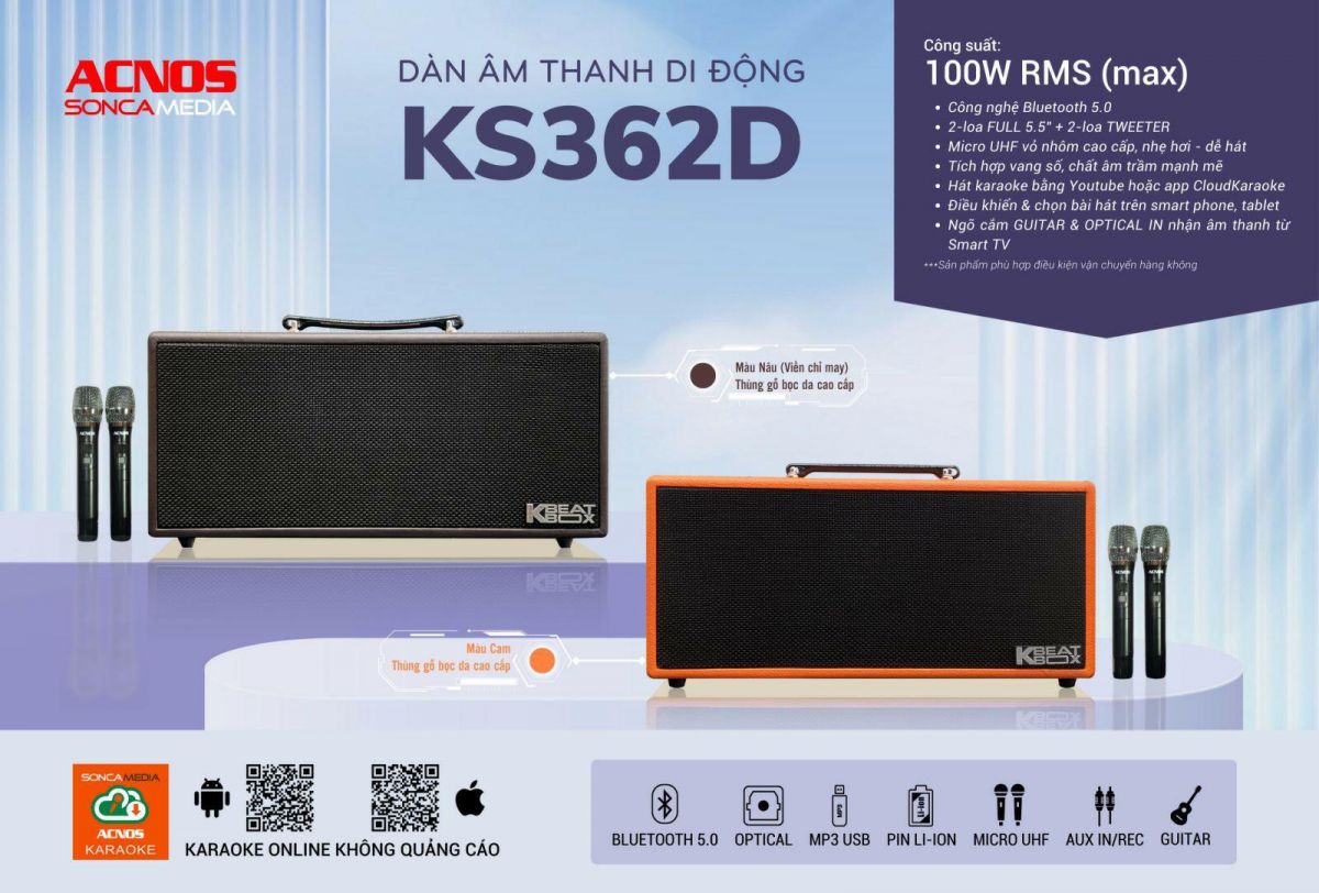 D&agrave;n &acirc;m thanh di động Acnos KS362D