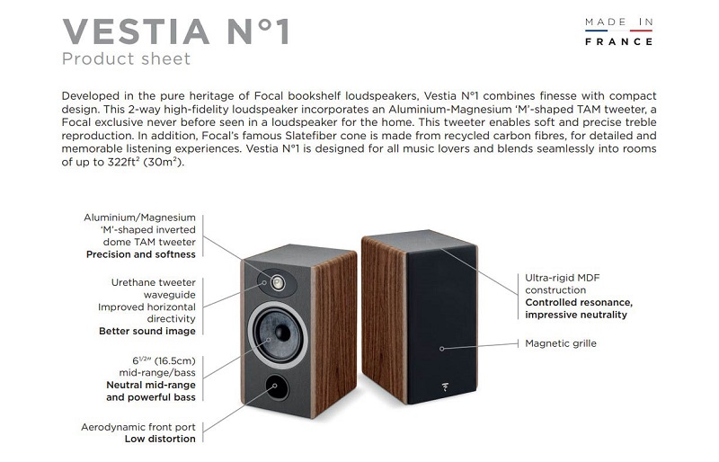 Loa Focal Vestia No1