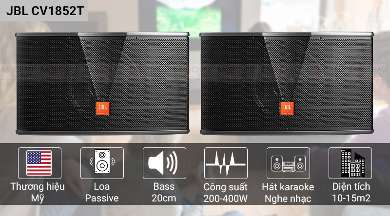 Loa karaoke JBL CV1852T hiện đại, chính hãng