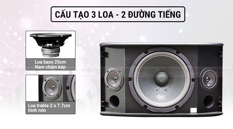 Loa BIK BJ S668 được trang bị 3 loa, cho ra 2 đường tiếng