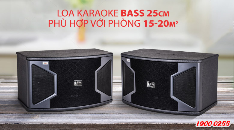 Loa karaoke B&W 2628 kích thước gọn gàng, phù hợp phòng 15-20m2 