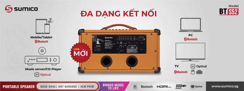 Loa karaoke x&aacute;ch tay Sumico BT-S52
