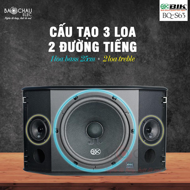 Loa BIK BQ-S63 cấu tạo 3 loa, 2 đường tiếng