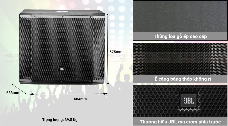 Loa hội trường - sân khấu JBL SRX 818SP chắc khỏe, cứng cáp