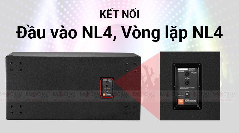 Loa hội trường - s&acirc;n khấu JBL SRX 828S trang bị hệ thống cổng kết nối thuận tiện khi phối gh&eacute;p 