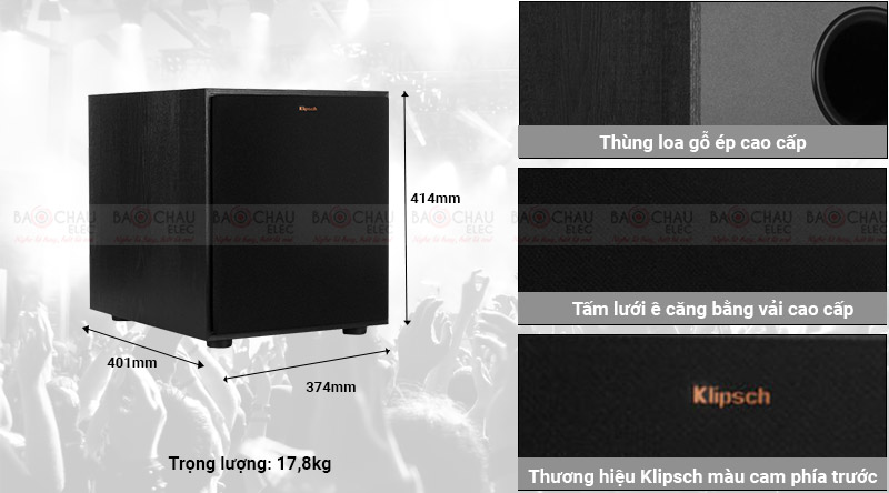 Loa Sub điện Klipsch R110SW tính thẩm mỹ cao