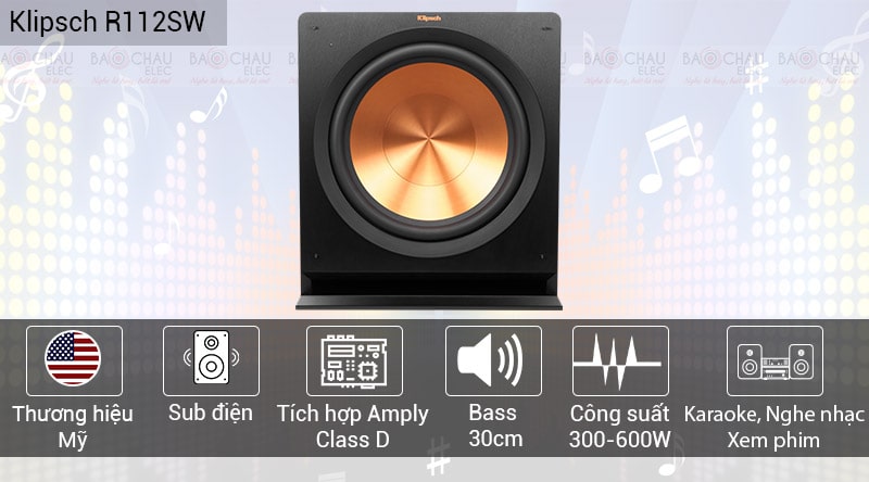 Loa sub Klipsch R112SW có củ bass 30cm