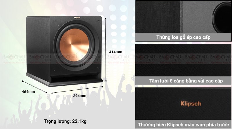 Loa Sub điện Klipsch R112SW thiết kế ấn tượng
