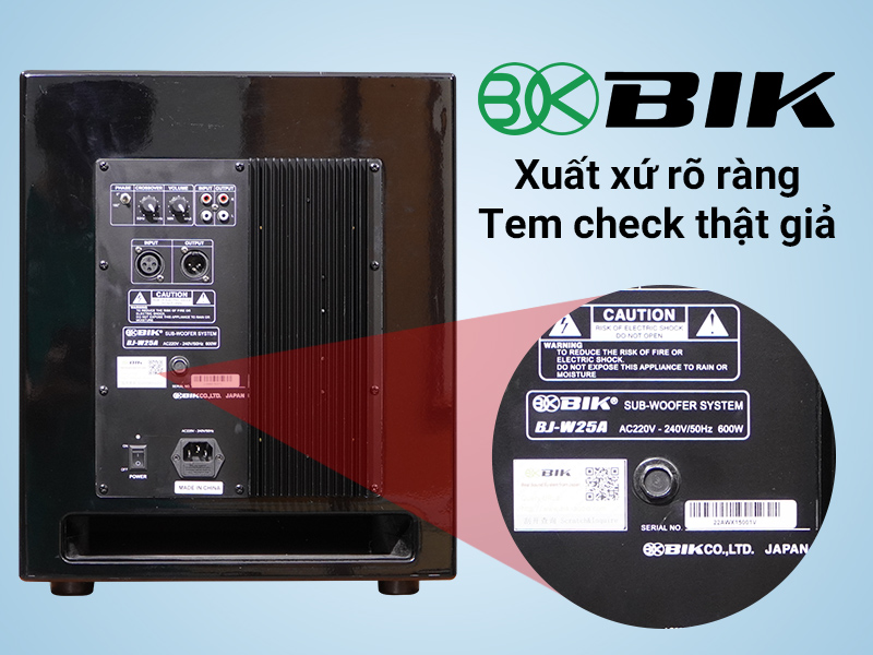 Loa sub điện BIK BJ-W25A (Bass 30cm)