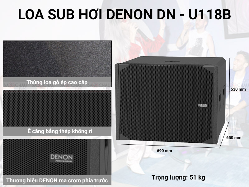 Loa sub Denon DN-U118B (bass 50cm)