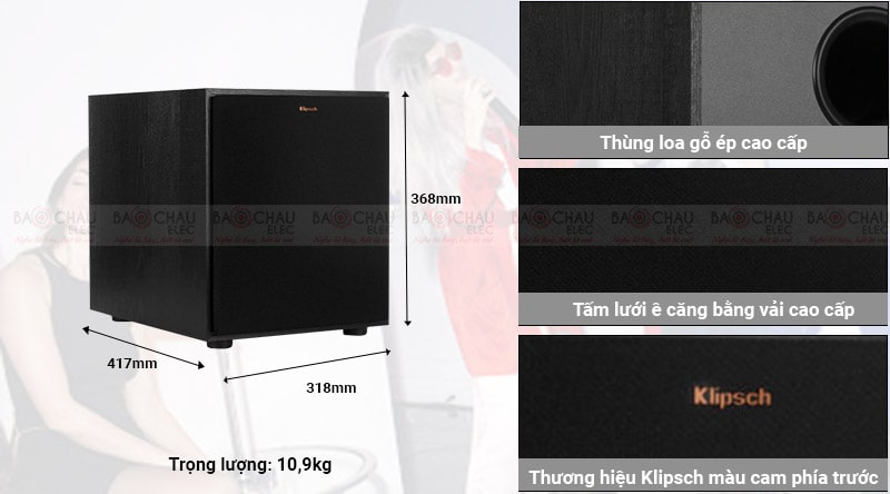 Loa Sub điện Klipsch R100SW thiết kế hiện đại