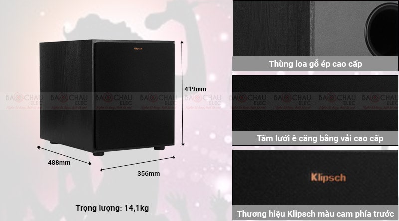 Loa Sub điện Klipsch R120SW thiết kế ấn tượng